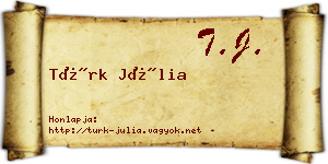 Türk Júlia névjegykártya